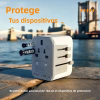 TESSAN Adaptador De Viaje Universal Con USB Y Tipo C Cargador De Pared Todoterreno Para Viaje En EU UK AUS Adaptador De Enchufe Estándar Con Protección Contra Sobrecargas - details 5