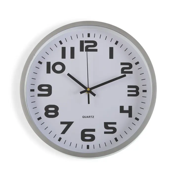Versa Bradford Reloj de Pared Decorativo, para Salón o Cocina, Medidas (Al x L x An) 30 x 4,3 x 30 cm, 1 pila 1.5 V AA necesaria (no incluida), Color Gris - 1