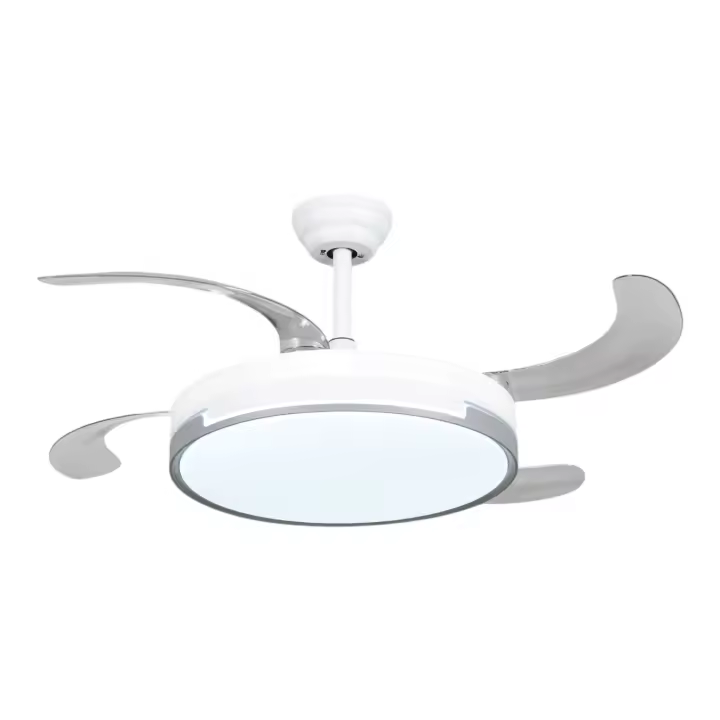 Ventilador de techo con luz LED Blanco en 3 Temperaturas de Luz con Mando a Distancia -Motor DC Eficiente y Silencioso, 3 tonalidades, aspas desplegables retráctiles, 6 velocidades, control remoto, memoria, temporizador. - 1