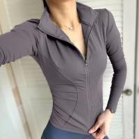 Chaqueta Deportiva De Cierre De Cremallera Para Mujer Manga Larga Fitness Running Yoga Secado Rápido Top Sólido Casual - details 10