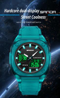 Reloj Deportivo Para Hombre SANDA Impermeable Con Pantalla Dual Luz Luminosa Militar Cuarzo Reloj Digital De Lujo Con Calendario Completo Resistente Al Choque - details 0