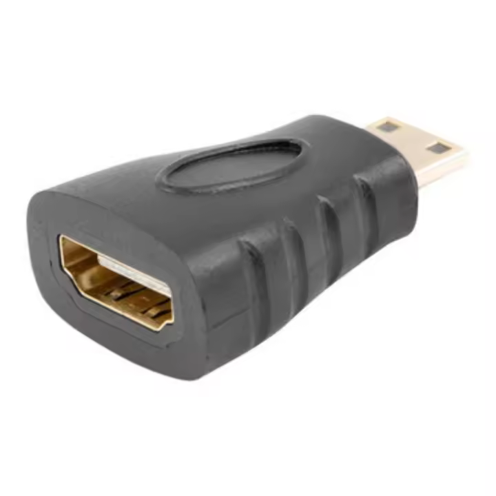Adaptador HDMI Lanberg AD-0037-BK conector HDMI a HDMI Mini-C chapado en oro negro - 1