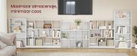 VASAGLE Librería, Estantería de 3 Niveles, Compartimentos Abiertos, 24 x 30 x 94,8 cm, para Sala de Estar, Estudio, Dormitorio, Blanco Nube - details 0