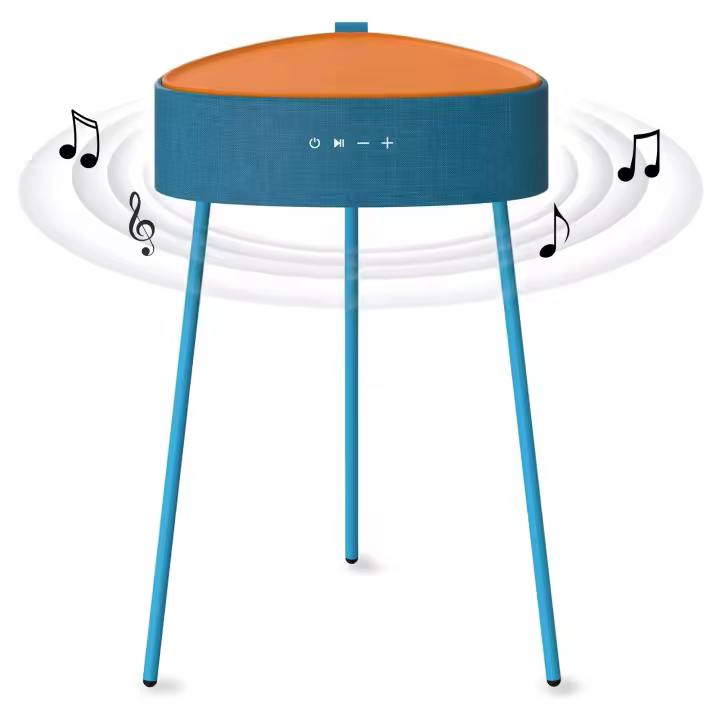 Mesa auxiliar altavoz portátil con sonido de 20W, Bluetooth, Base de carga inalámbrica, batería de 2500mAh. Mesilla o mesita para dormitorio o sala de estar - TD Systems SM20B11P - 1
