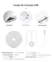 Tira De LED Neón 1-3m 5V Con Sensor De Toque Y Deslizamiento Control Dimmer Luz De Neón Para Decoración De Habitaciones Y Armarios - details 1
