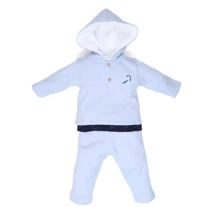 Conjunto sport de 2 piezas bebé: sudadera con capucha y pantalón largo Dino talla 12 meses-28656-Tony Bambino - 1