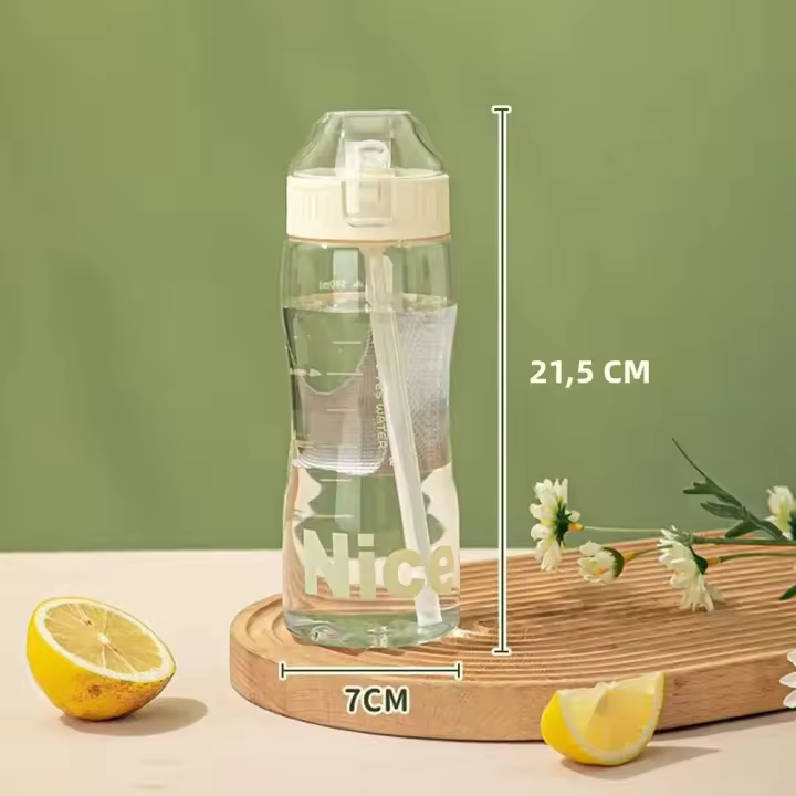 Botella De Agua Plástica Con Tapa Para Beber Portátil Taza De Deporte Para Café Y Té Herramientas De Cocina Botella De Agua Para Niños Para Escuela - 1
