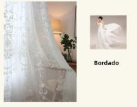 Cortinas De Tules Blancas Con Bordado De Flores Estilo Europeo Para Dormitorio Y Sala De Estar Ventanas Transparentes De Textil Poliéster - details 3