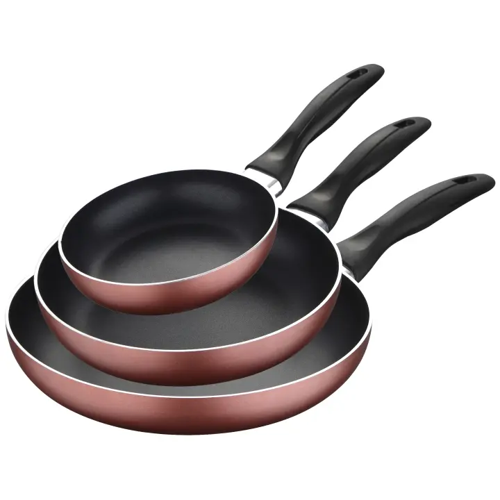 Renberg Juego de 3 Sartenes Antiadherentes de Cocina 16/20/24 Cm con Mango Termoplástico y Fondo Difusor Encapsulado - 1
