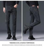 Nuevos Jeans De Invierno Para Hombre Cálidos Con Fleece Pantalones Casuales De Algodón Elásticos Estilo Recto Moda Con Cierre De Cremallera - details 7
