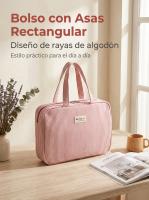 Bagsgarden- Bolso con Asas Rectangular de Algodón a Rayas - details 0