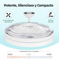 IOTOSTARK Ventilador de Techo con Luz LED Retráctil 106cm, 4 Aspas, Control por APP y Mando a Distancia, Potencia Total 66W, Temporizador, 6 Velocidades, 3 Temperaturas de Luz, Función Verano-Invierno, Silencioso, Negro IOTOSTARK-leduni - details 26