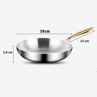 Sartén De Frying 28cm Acero Inoxidable 316 Antiadherente Para Cocinar Carne Frita En Estufa De Gas Y Inducción Cocina Universal - details 11