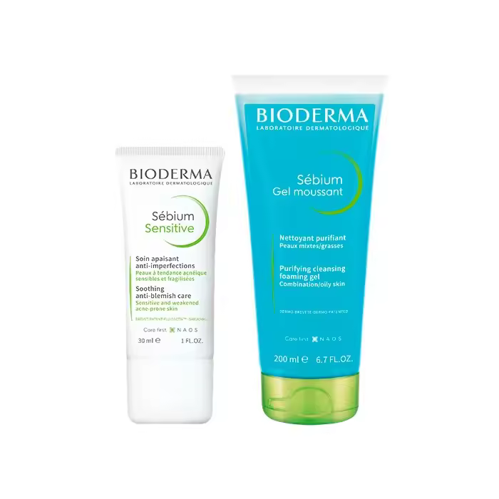 BIODERMA SEBIUM GEL MOUSSANT 200 ML + SEBIUM SENSITIVE 30 ML - 1