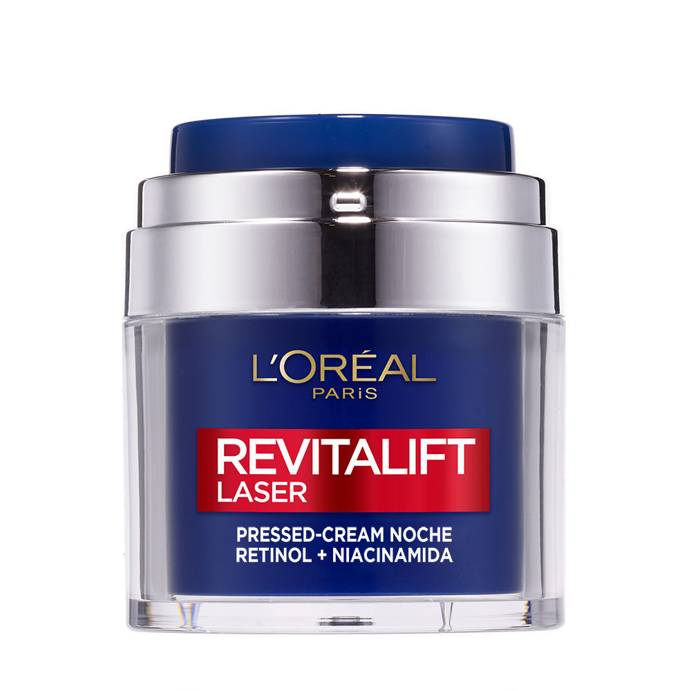 L'Oréal Paris | Pressed Cream Noche de Revitalift Laser con Retinol + Niacidamida Formato Monodosis, 50ml