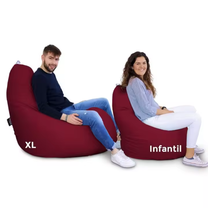 Puff Pera Relax Polipiel Granate HAPPERS - Cómodo, ligero y resistente. Make it Happers® - 1