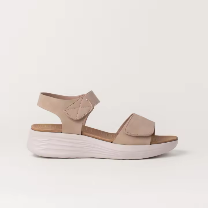 Mysoft 25M364 Sandalias con cuña de mujer beige en sintético 25M364 - 1