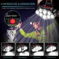 Linterna Frontal LED Potente Recargable 8LED Para Pesca Camping Caza Senderismo Lámpara De Cabeza Impermeable Con Modos De Iluminación Variable - details 1