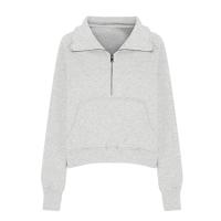 Nueva Sudadera De Mujer Con Capucha Cuello Erguido Otoño Invierno Color Sólido Fleece Manga Larga Bolsillos Cierre Media Pullover Suave - details 25