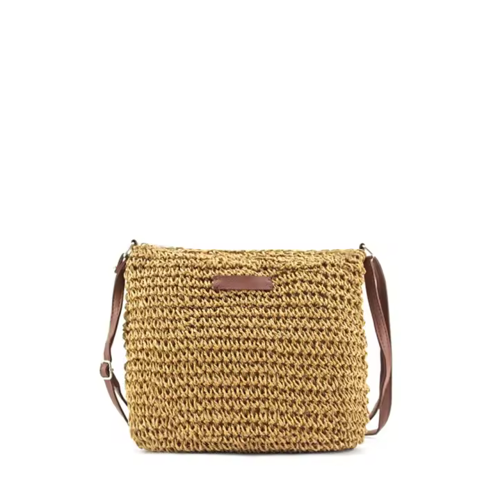 MODELISA Bolso Bandolera Rafia Hombro Ajustable Cruzado Estilo Casual Playa Mujer - 1