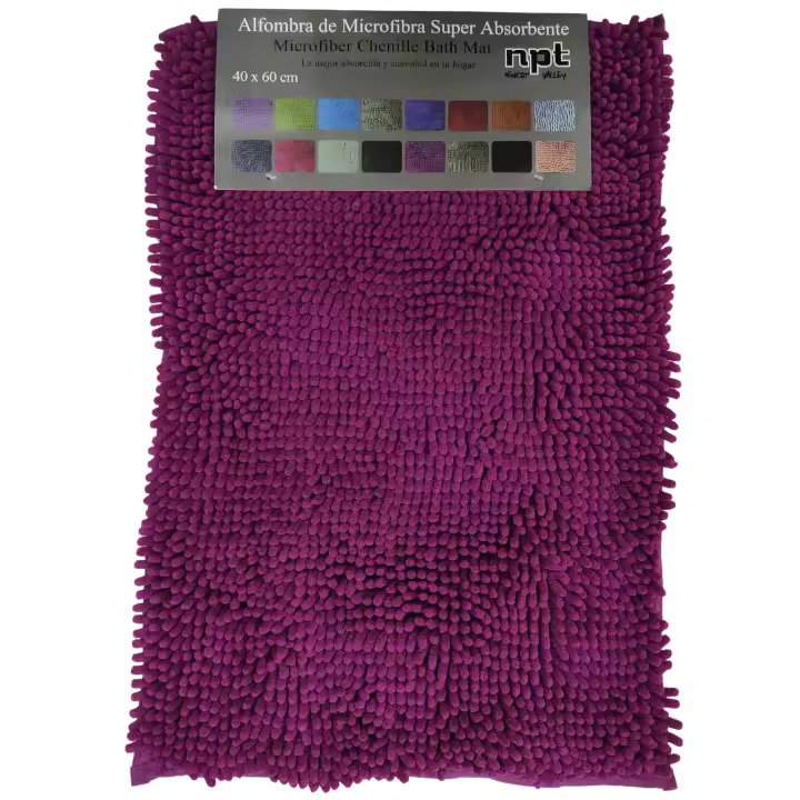 Printex Home - Alfombra de baño Shaggy de Microfibra de Chenille, Suave y cómoda, Agua súper Absorbente, Antideslizante, Gruesa para el Cuarto de baño (60 x 40 cm) - 1