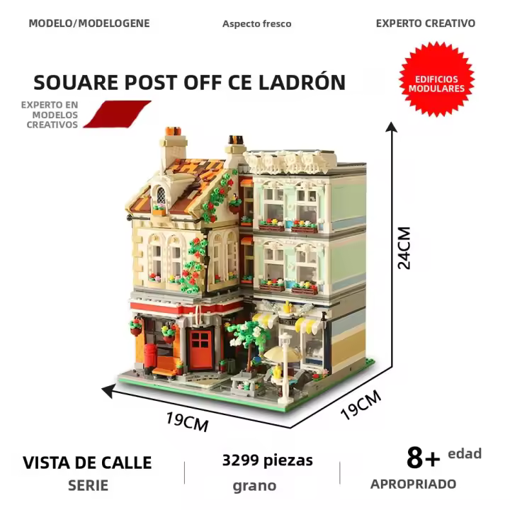 Bloques De Construcción Modular Creativos En Estilo Callejero Oficina De Correos En Forma De Cuadrado Para Niños Juguetes Educativos Regalos De Navidad - 1