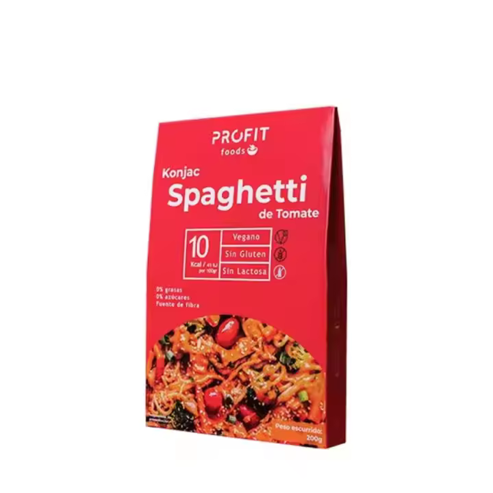 PROFIT foods Konjac Spaghetti de Tomate - 200 gr Bajo en Calorías y Alto en Fibra - 1