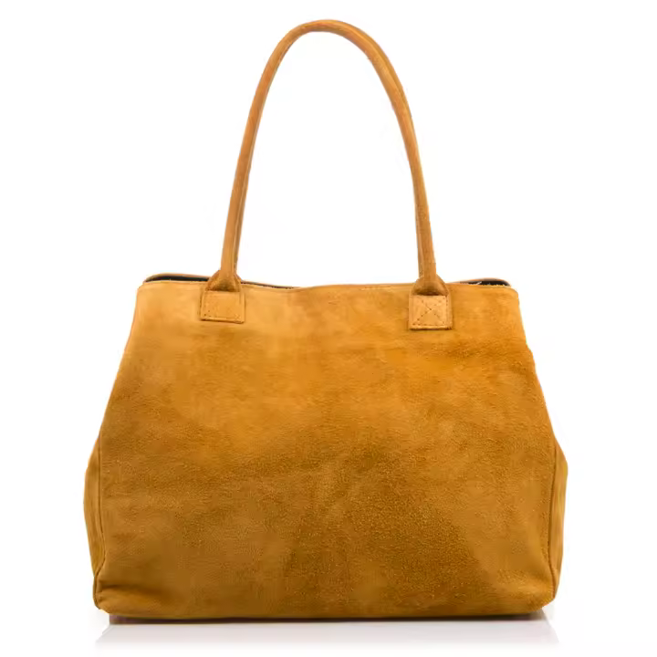 Firenze Artegiani. Annagrazia Bolso Shopper Mujer.Piel auténtica Gamuza . Made in Italy. Vera Pelle Italiana. - 1