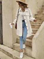 Nueva Chaqueta Larga De Mujer Para Invierno Estilo Casual Sólido Cremallera Simple Talla Grande Abierta Comodidad Poliéster Spandex - details 5