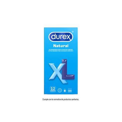 DUREX PRESERVATIVOS NATURAL XL 12 UNIDADES