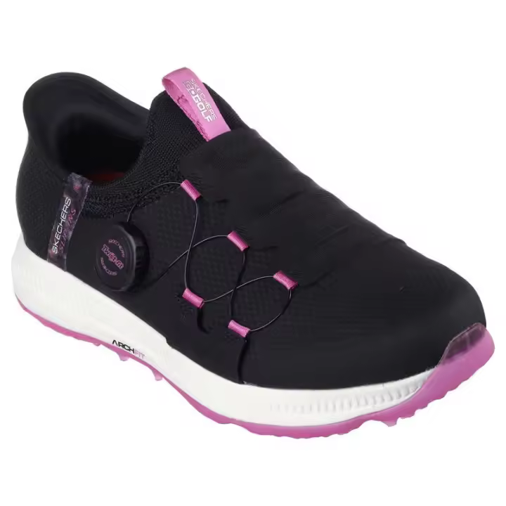 Skechers Go Golf Elite 5 Slip In Boa Zapato de Golf para Mujer, Negro/Rosa - 1