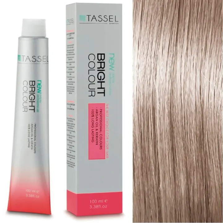 Tinte con Aceite de Argán y Queratina 100 ml: 9.21N Rubio Muy Claro Beige Ceniza - Tassel - 1