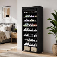 LUTODY - Zapatero, Organizador de Zapatos, Multinivel, Armario de zapatos, Textil de tela, Tubo de metal plegable, Zapatero Vertical, Compacto, Portátil para Entrada, Recibidor, Sala de Estar, Ligero, Resistente, Ahorra espacio - details 7