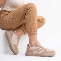 Calzados soraia, Zapatillas Deportivas de Mujer con Paneles de Malla y Detalle de Leopardo - Estilo Urbano Casual - Beige y Marrón - details 4