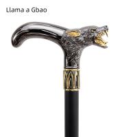 Bastón Decorativo De Cabeza De Lobo Dorado Y Negro Elegante Y Moda Para Caballeros Cosplay 93cm Con Punta De Goma Y Mango De Aleación De Aluminio - details 6