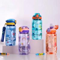 Botella De Agua Para Niños 600ml Con Taza De Sopar Y Pajita De Silicona a Prueba De Fugas Plástico Reutilizable Para El Verano - details 16