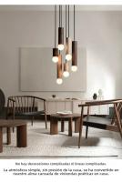 Lámpara Colgante Nórdica De Madera Decorativa Para Hogar Iluminación Interior Para Sala De Estar Dormitorio Estudio Fuente De Luz LED Incluida - details 6