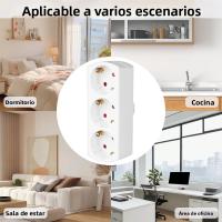 Adaptador De Poder Estándar EU Con 3 Enchufes Schuko Blanco | Extensor De Enchufes De Alta Capacidad 3680W 16A 220-250V Certificado CE Y RoHS - details 2