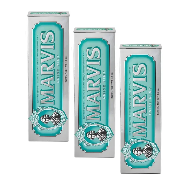 Marvis - Pasta de dientes Anise Mint 85 ml para cuidado bucal premium, con flúor y xilitol contra caries, fórmula vegana concentrada y sin conservantes - 1