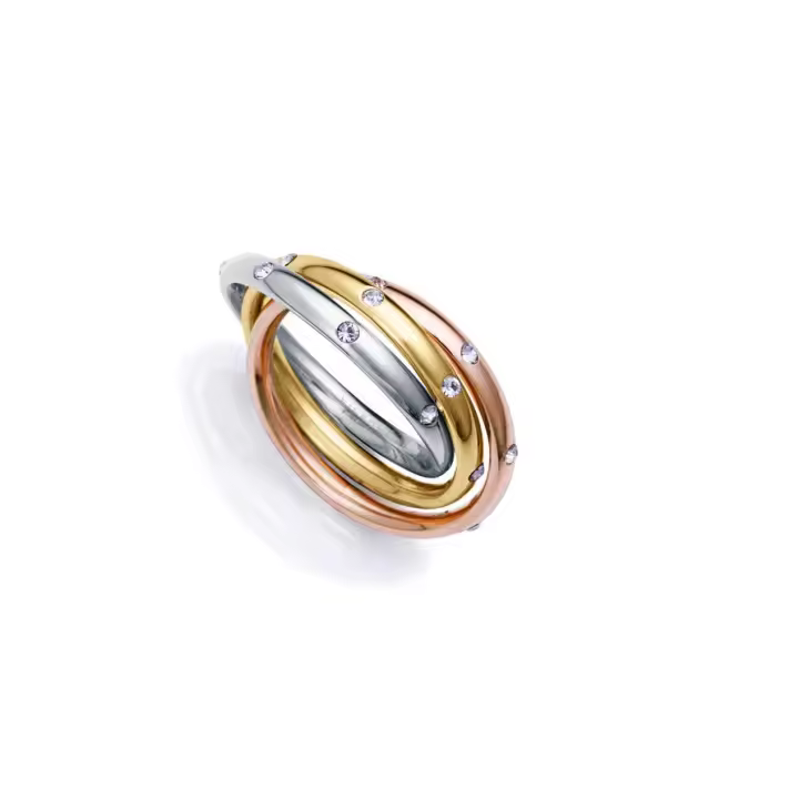 Anillo VICEROY 14192A01219 Tres anillos de mujer enlazados de acero en tres tonos TALLA 14 (17,19mm) - 1