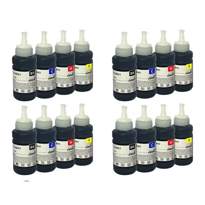 Epson 16 Botellas Tinta T6641 T6642 T6643 T6644 Ecotank ET-2500 2550 4500 L300 L100 L110 L200 L300 L355 L120 L1300 L210 L220 L310 L365 L455 L550 L555 L565 NEGRO CIAN MAGENTA AMARILLO Pack 16 100 Ml - 1