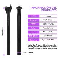 Pomo De Silla De Bicicleta De Carbono Ligero TKP100 Para Bicicleta De Montaña 27.2 30.9 31.6mm Compatible Con XC Mountain Road - details 4