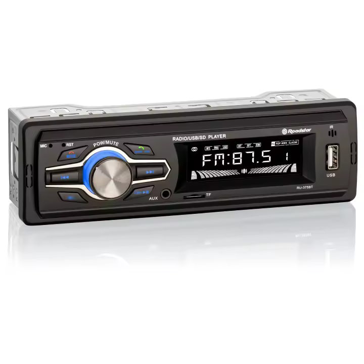 Roadstar RU-375BT Radio Coche Digital AM /FM Bluetooth Manos Libres, Autoradio Stéreo, USB, Lector Tarjeta TF MP3, , Negro - 1