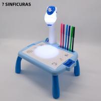 Mesa De Dibujo Con Proyector LED Para Niños Set De Pintura Juguete Educativo Herramientas De Aprendizaje Para Niños Tablero De Dibujo Con Luz - details 0