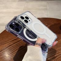 Funda para móvil iPhone15 y iPhone16, funda protectora transparente, funda protectora oficial magnética magsafe, a prueba de golpes, succión magnética, anticaída, antihuellas - details 3