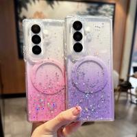 Funda De Teléfono Transparente Con Estrellas Y Brillo Magnética Para Samsung Galaxy Z Fold 8 Ultra Fold 8 7 6 5 Compatible Con Magsafe Para Carga Inalámbrica - details 0
