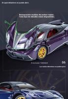Modelo De Coche Diecast 1:24 Pagani Huayra Dinastia Con Luz Y Sonido Puertas Abiertas Colección De Juguetes Para Niños Regalo Vehículo De Carreras De 4 Puertas Material Aleación Metálica - details 7