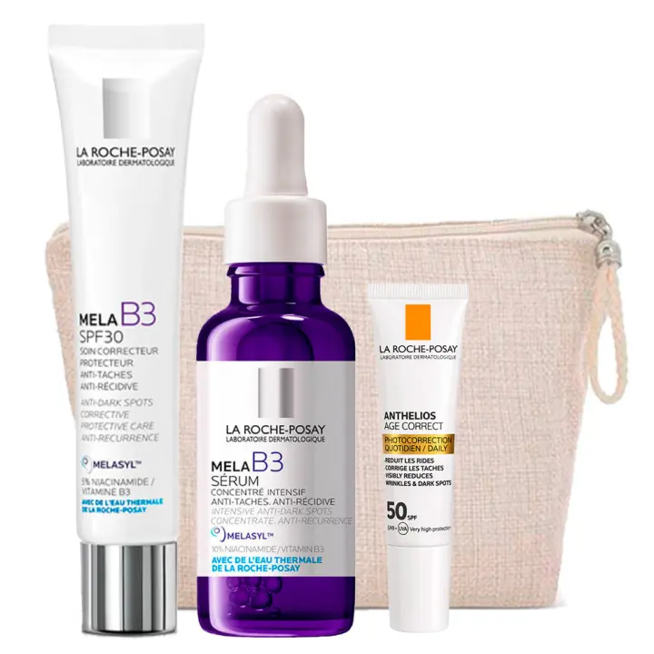 PACK La Roche-Posay Mela B3 Sérum 30ml + La Roche-Posay Mela B3 SPF30 Crema 40ml + REGALO Anthelios Age Correct 15ml + REGALO Neceser Viaje - 1