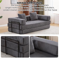 Sofá cama convertible de chenilla suave, asiento doble, no requiere montaje - tela resistente a los arañazos, imprescindible para apartamentos cómodos - details 3