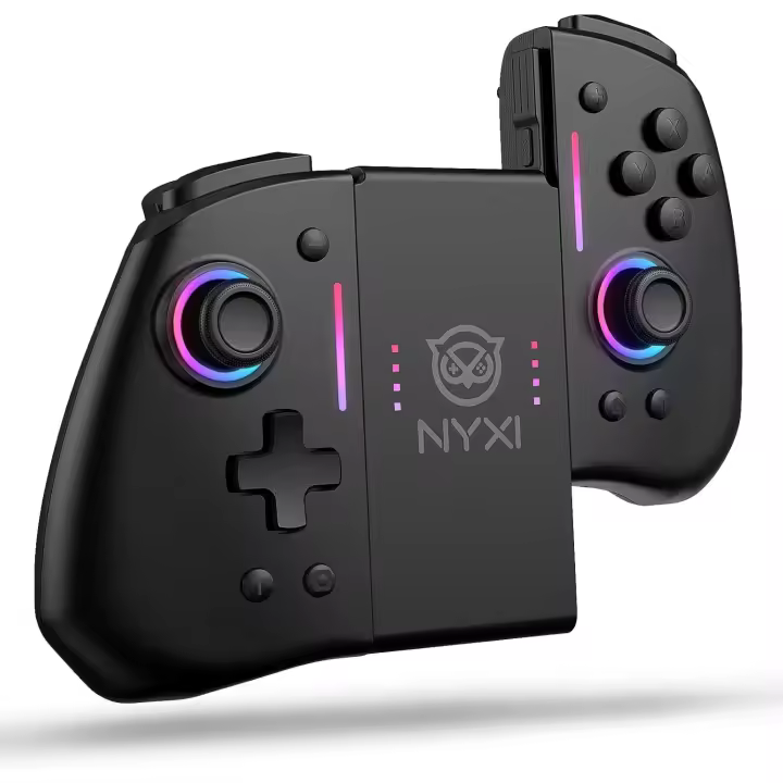 Nyxi Mando para Switch, Hyperion para Switch/Lite/OLED, Controller Switch Wireless con Led RGB/Wake Up/Turbo/Giroscopio/Vibración Ajustable/Botón Programble-Negro - 1